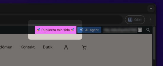 Rosa knapp där det står "Publicera min sida"